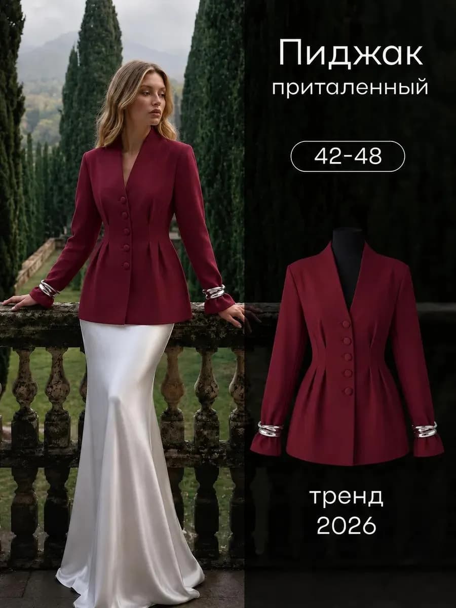 Пиджак приталенный удлиненный